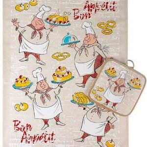 NWT Bon Appetit Chef ThemedKitchen TowelPot Holder